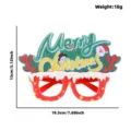 Gafas de Navidad lindo muñeco de nieve rojo verde fieltro fiesta foto accesorios decoración - Letras Merry Christmas Nieve Estrellas