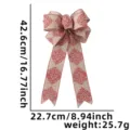 Fiocco di Natale in iuta cachi con motivo rosso, decorazione appendiabiti per feste. - Fiocco Floreale Cachi