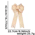 Fiocco in nastro chevron oro e bianco decorazione per albero di Natale pendente festivo - Oro Fiocco a Costine