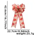 Fiocco in Juta Natalizio con Foglia d'Acero Decorazione Appendibile per Albero di Festa - Fiocco Foglia d'Acero