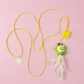 Elastic string door hanging cat teaser toy with cute bee plush pendant for kitten self play. - Plush Bee