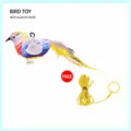 Interactive plush bird cat and dog toy with elastic rope and smart sound sensor for pets. - Colorful Robin Toy