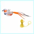 Interactive electronic bird cat toy with elastic rope sound sensor plush pet play supply - Plum-headed Finch