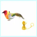 Interactive electronic bird cat toy with elastic rope for fun pet play and entertainment. - Sun Conure Parrot