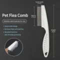 White pet flea comb for cats and dogs, stainless steel dense teeth for tick and lice removal. - S / White