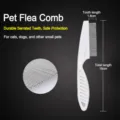 Pet flea comb with fine stainless steel teeth and ergonomic handle for cats and dogs cleaning. - L / White