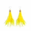 Neon gele fluorescerende lange kwast oorbellen, 12cm feestelijke franje oorbellen. - Eén maat / Fluorescerend Geel Kwast Oorbellen