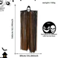 Halloween sospeso fantasma teschio decorazioni festone accessori per festa 160x89cm 2pz - Faccia da Fantasma Spaventosa / 2 pezzi/confezione / Nero Arancio