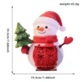 Christmas snowman wooden tabletop decoration with glowing lantern and tree figurine. - Snowman (Without Light)