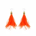 Fluorescerende oranje kwast oorbellen lange franje hangende oorbellen voor feestdecoratie 12cm - Eén maat / Fluorescerend Oranje Kwast Oorbellen