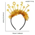 2027 Neujahr Glitzer Stern Lametta Haarreif Party Kostüm Zubehör Kopfschmuck Dekoartikel - 2027 Goldener Tinsel-Haarreif mit Sternen