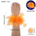 Halloween fluorescent tinsel pumpkin bracelet wrist band party accessory decoration props. - Fluorescent Orange Pumpkin