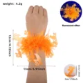 Halloween fluorescent tinsel ghost bracelet party decoration wristband prop orange cute - Fluorescent Orange Smiling Ghost