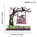 Halloween wooden skeleton swing ornament desktop decoration with ghost pumpkin design. - Skull Swing Ornament