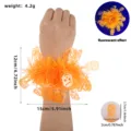Halloween fluorescent tinsel wristband ghost party decoration prop orange skull wrist flower - Fluorescent Orange Skull