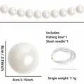 DIY white pearl hanging decoration ball set, 8cm per pearl, party background decor. - Pearl Garland / 8cm (10 Pieces/Pack)