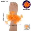 Halloween fluorescent tinsel bracelet orange bat wristband performance decoration prop - Fluorescent Orange Bat