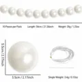 Plastic pearl string pendant party decoration DIY set with fishing line and steel needle. - Pearl Garland / 5.5cm (10 Pieces/Pack)