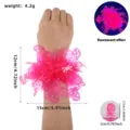 Halloween fluorescent tinsel bracelet pink skeleton wrist band party decoration props - Fluorescent Rose Red Skull