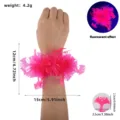 Halloween fluorescent tinsel wristband party decoration ghost bat glowing bracelet festival prop - Fluorescent Rose Red Bat