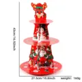 Christmas 3-tier paper cupcake stand dessert tower for holiday party table decoration. - Red Elk Style(HY-SDDGT-02)