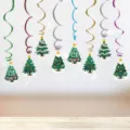 Décorations de Noël suspendues en spirale avec pendentifs sapin en papier pour fête. - Article Z-25