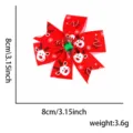 Navidad Rojo Reno Imprimir Lazo Pinza De Cabello Lindo Accesorio De Fiesta Para Niños Niñas - Talla única / Alce Pinza Roja