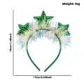 Green star tinsel headband for new year party, 19x17cm lightweight hair accessory 16g. - One Size / Green