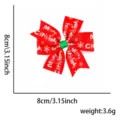Lazo de pelo de Navidad horquilla roja con copos de nieve y letras para fiesta accesorio elegante - Talla única / Letra Pinza Roja