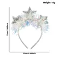 Silver star tinsel headband party hair accessories glitter festival hair hoop for women - One Size / Silver