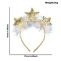 Gold star tinsel headband for new year party, birthday, and Christmas celebration hair decor. - One Size / Gold