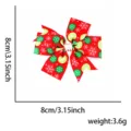 Lazo de pelo de Navidad para niños, cinta roja con puntos verdes y copos de nieve, 8cm. - Talla única / Bola de Navidad Pinza Roja