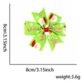 Lazo de pelo de Navidad para niños, pinza de pelo de cinta grossgrain de Papá Noel. - Talla única / Cabeza de Papá Noel Pinza Verde
