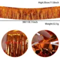Orange foil tinsel fringe curtain party background decoration halloween 3m length - Glossy Bronze Foil Streamer Banner / 30*300cm