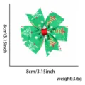 Lazo de pelo estampado de pino navideño cinta verde pinza de pelo fiesta accesorios bonitos 8cm - Talla única / Árbol de Navidad Pinza Verde