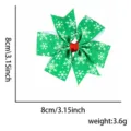 Pinza para el pelo con lazo de copo de nieve verde navideño para niños, 8cm. - Talla única / Copo de Nieve Pinza Verde
