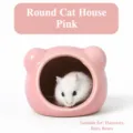 Dettaglio del rifugio per criceti in ceramica rosa, graziosa casa di raffreddamento per animali. - Testa di Gatto Rosa / Modello C / Rosa