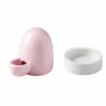 Set abbeveratoio e ciotola automatica per quaglie, mangiatoia in ceramica per piccoli animali. - Abbeveratoio e Mangiatoia / Rosa