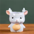 Cute cartoon deer ceramic succulent flower pot, creative desktop green plant mini flowerpot. - Style F