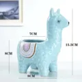 Blue ceramic llama succulent planter cute animal desktop flower pot home decor 8x15.5cm - Blue Alpaca