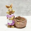 Cute rabbit resin flower pot for succulent plants, creative garden and balcony decor. - Basket Bunny - Style B
