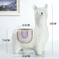 Cute ceramic alpaca succulent flowerpot, creative desktop animal plant pot for home decor. - Tilted Head Alpaca White
