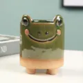 Cute cartoon frog ceramic succulent planter pot for indoor home office desk plant decor. - Style E