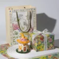 Ceramic magic house night light aesthetic desk ornament cute bedside ambient gift for girls besties - Gift Box Ribbon with Bag / Yellow