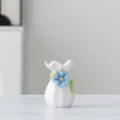Kleine Keramikvase weiß handgefertigte Blüte Tischdekoration Ornament Variante - Pastell Gemischte Muster Set