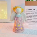 Ceramic angel night light cute desktop ornament bedroom bedside warm light ceramic figurine - Angel / Pink