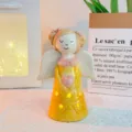 Ceramic angel night light for bedroom bedside decor lamp and desktop ornament gift item - Angel / Yellow
