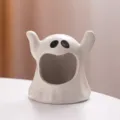 Cute ceramic ghost ashtray and decorative tabletop ornament, creative white spooky home gift. - Ghost Ashtrays