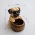 Creative pug dog ashtray resin cool animal smoking cigarette desktop ornament home office decor - Pug Ashtray