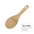 Natural bamboo rice paddle with hanging hole, durable wooden spoon for kitchen cooking. - Rice Paddle